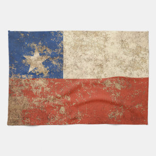 Linge De Cuisine Drapeau chilien vintage âgé rugueux