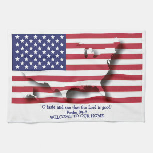 Linge De Cuisine Drapeau chrétien personnalisé des États-Unis