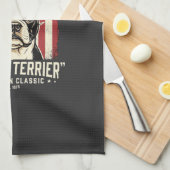 Linge De Cuisine Drapeau Classique Américain Boston Terrier (Quart Plié)