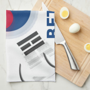 Linge De Cuisine Drapeau coréen design joyeux "Avoir une belle jour
