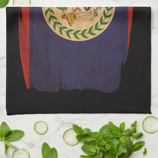 Linge De Cuisine Drapeau de Belize (Plié)