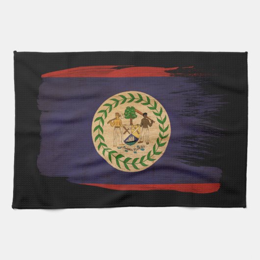 Linge De Cuisine Drapeau de Belize (Horizontal)