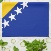 Linge De Cuisine Drapeau de Bosnie-Herzégovine patriotique (Plié)