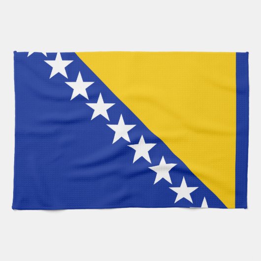 Linge De Cuisine Drapeau de Bosnie-Herzégovine patriotique (Horizontal)