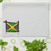 Linge De Cuisine Drapeau de brosse de la Jamaïque (Plié)
