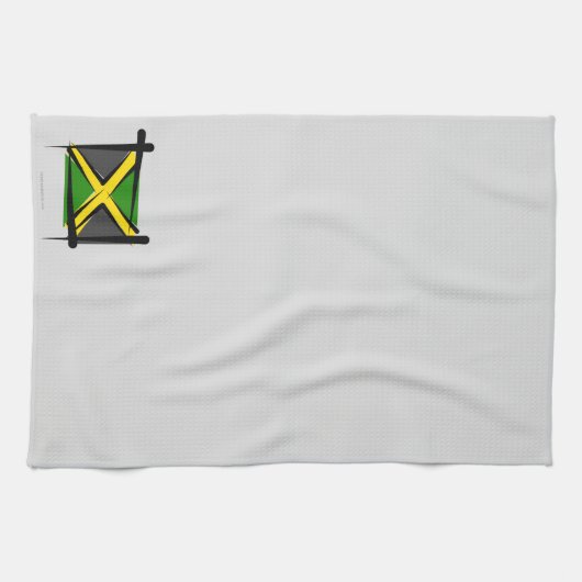 Linge De Cuisine Drapeau de brosse de la Jamaïque (Horizontal)