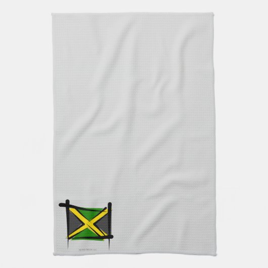 Linge De Cuisine Drapeau de brosse de la Jamaïque (Vertical)