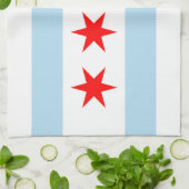 Linge De Cuisine Drapeau de Chicago, Illinois Kitchen Towel (Plié)
