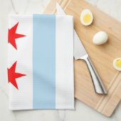 Linge De Cuisine Drapeau de Chicago, Illinois Kitchen Towel (Quart Plié)