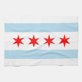 Linge De Cuisine Drapeau de Chicago, Illinois Kitchen Towel (Horizontal)