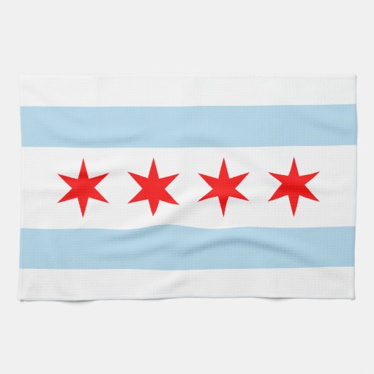 Linge De Cuisine Drapeau de Chicago, Illinois Kitchen Towel (Horizontal)