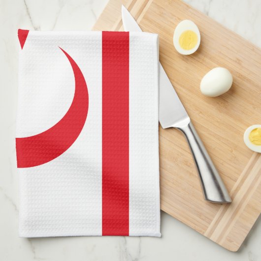 Linge De Cuisine Drapeau de Chypre du Nord (Quart Plié)