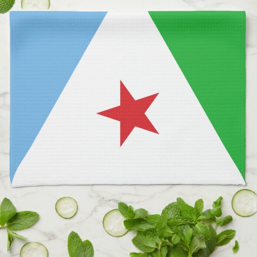 Linge De Cuisine Drapeau de Djibouti (Plié)