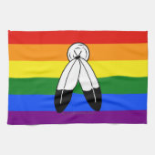 Linge De Cuisine Drapeau de fierté bispirituel de SlipperyJoe's sym (Horizontal)