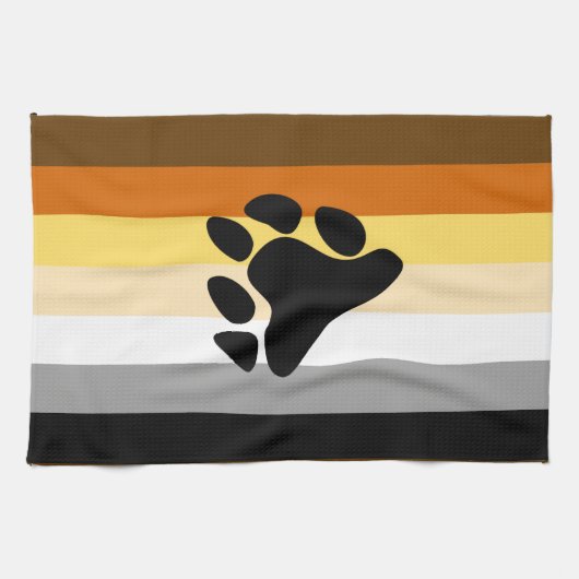 Linge De Cuisine Drapeau de fierté de l'ours avec patte (Horizontal)