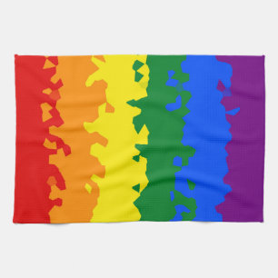 Linge De Cuisine Drapeau de fierté gay arc-en-ciel mosaïque abstrai
