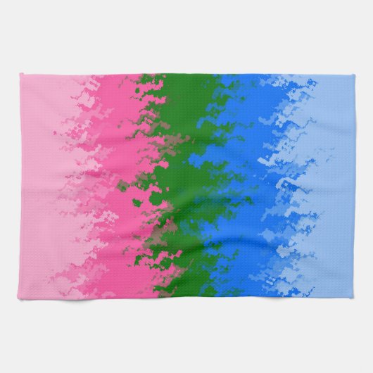 Linge De Cuisine Drapeau de fierté omniromantique abstrait ondulé t (Horizontal)