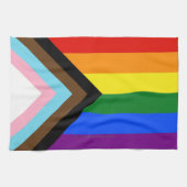 Linge De Cuisine Drapeau de fierté Progress Pride de SlipperyJoe si (Horizontal)