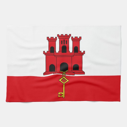 Linge De Cuisine Drapeau de Gibraltar (Horizontal)