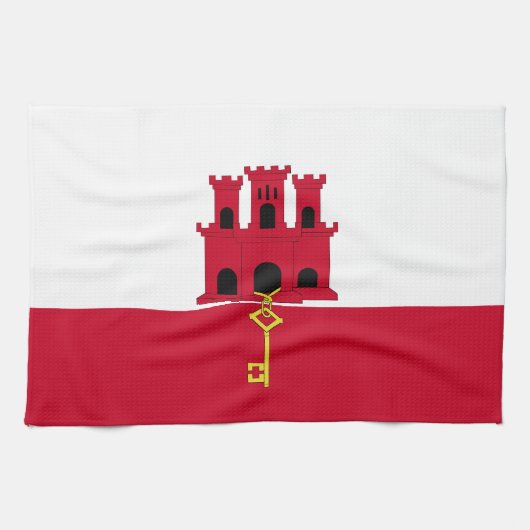 Linge De Cuisine Drapeau de Gibraltar (Horizontal)