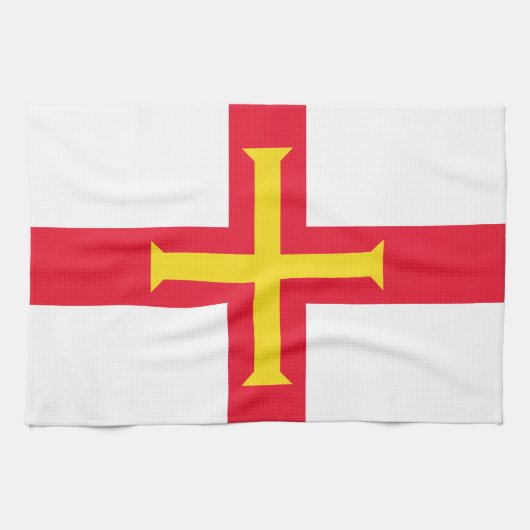 Linge De Cuisine Drapeau de Guernesey (Horizontal)