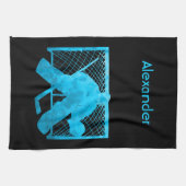 Linge De Cuisine Drapeau de hockey sur glace gardien de but turquoi (Horizontal)