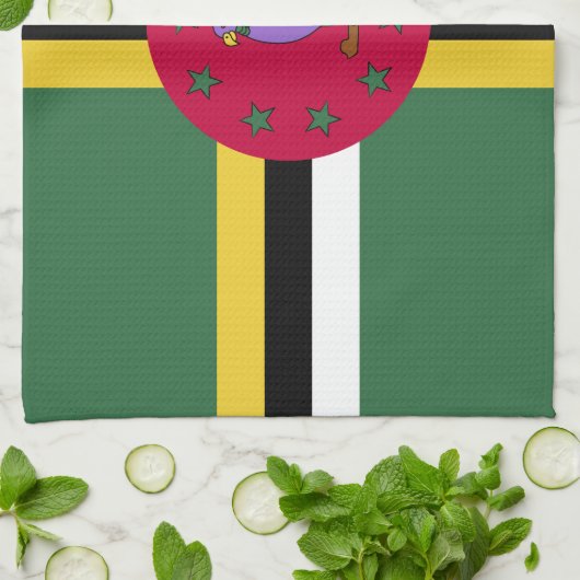 Linge De Cuisine Drapeau de la Dominique (Plié)