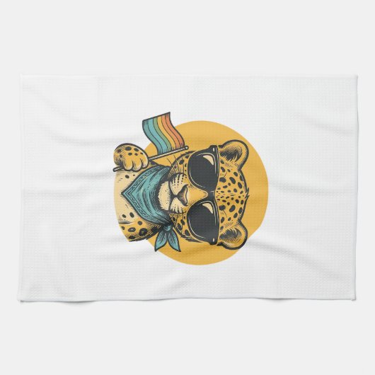 Linge De Cuisine Drapeau de la fierté du léopard arc-en-ciel Design (Horizontal)
