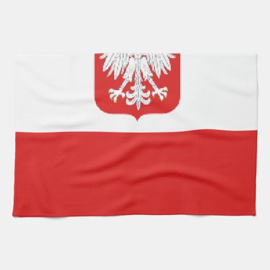 Linge De Cuisine drapeau de la pologne (Horizontal)