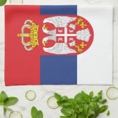 Linge De Cuisine drapeau de la Serbie (Plié)