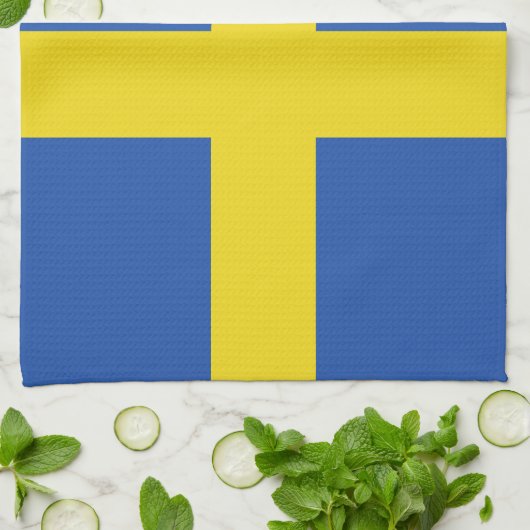 Linge De Cuisine Drapeau de la Suède (Plié)