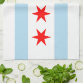 Linge De Cuisine Drapeau de la ville de Chicago Illinois (Plié)