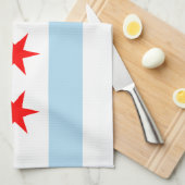 Linge De Cuisine Drapeau de la ville de Chicago Illinois (Quart Plié)