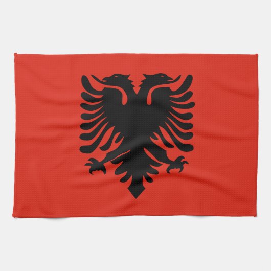 Linge De Cuisine Drapeau de l'Albanie (Horizontal)