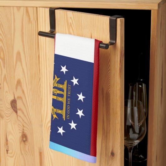 Linge De Cuisine Drapeau de l'État de Géorgie (Pliage en tiers)