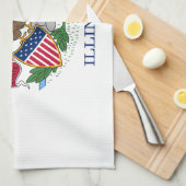 Linge De Cuisine Drapeau de l'État de l'Illinois (Quart Plié)