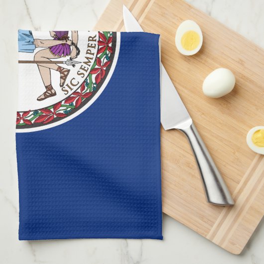 Linge De Cuisine Drapeau de l'État de Virginie (Quart Plié)