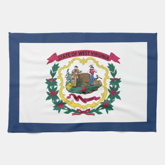 Linge De Cuisine Drapeau de l'État de Virginie-Occidentale (Horizontal)