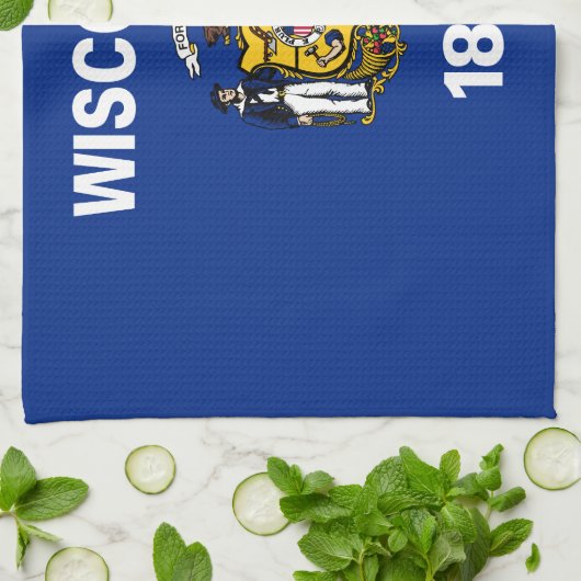 Linge De Cuisine Drapeau de l'État du Wisconsin (Plié)