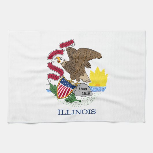 Linge De Cuisine Drapeau de l'Illinois (Horizontal)