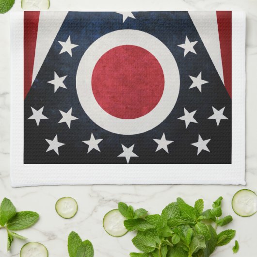 Linge De Cuisine Drapeau de l'Ohio (Plié)