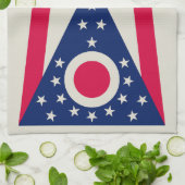 Linge De Cuisine Drapeau de l'Ohio : la bannière Buckeye State (Plié)