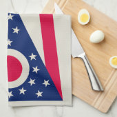 Linge De Cuisine Drapeau de l'Ohio : la bannière Buckeye State (Quart Plié)