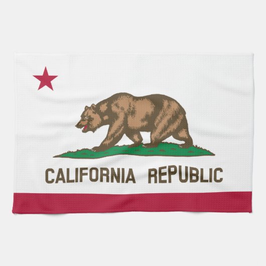 Linge De Cuisine Drapeau de l'ours de Californie : État de Cali Gol (Horizontal)