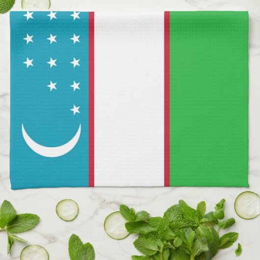 Linge De Cuisine Drapeau de l'Ouzbékistan (Plié)
