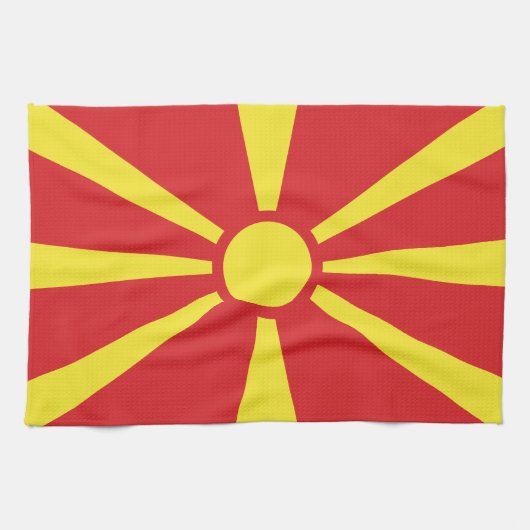 Linge De Cuisine Drapeau de Macédoine du Nord (Horizontal)