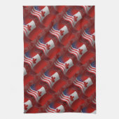 Linge De Cuisine Drapeau de ondulation Canadien-Américain (Vertical)