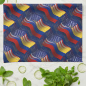 Linge De Cuisine Drapeau de ondulation Colombien-Américain (Plié)