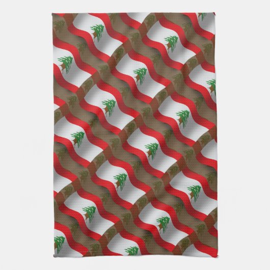 Linge De Cuisine Drapeau de ondulation du Liban (Vertical)