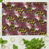 Linge De Cuisine Drapeau de ondulation du Maryland (Plié)